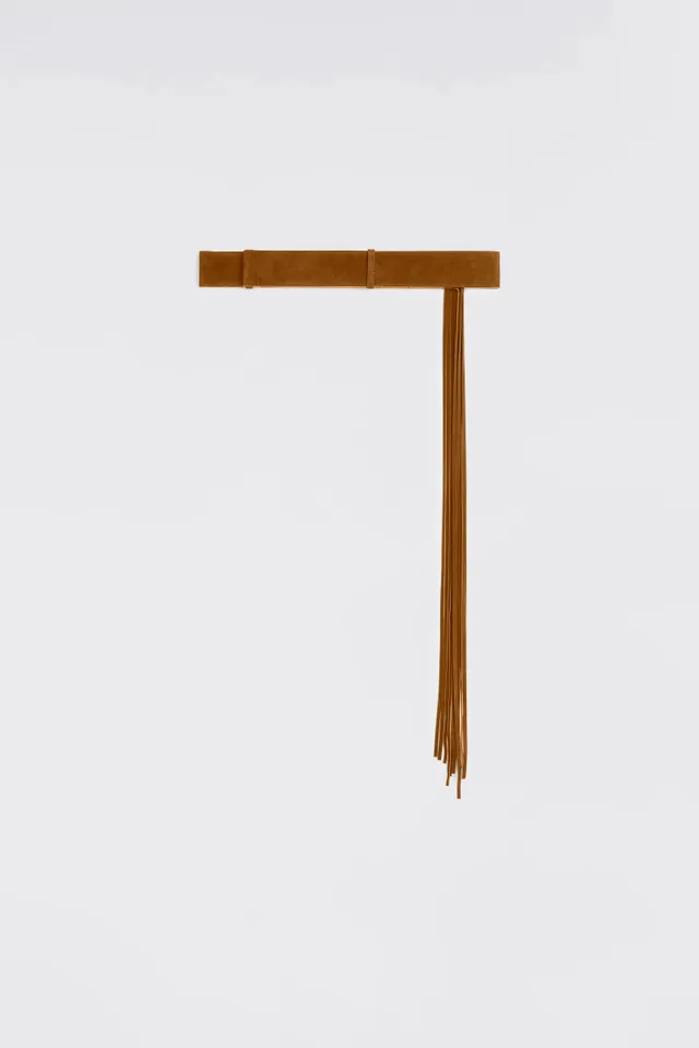 Liviana Conti Maissa ceinture cuir fondente 85 franges