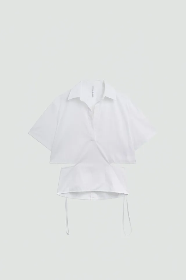 Liviana Conti Selene blouse crop EUCALIPTO popeline