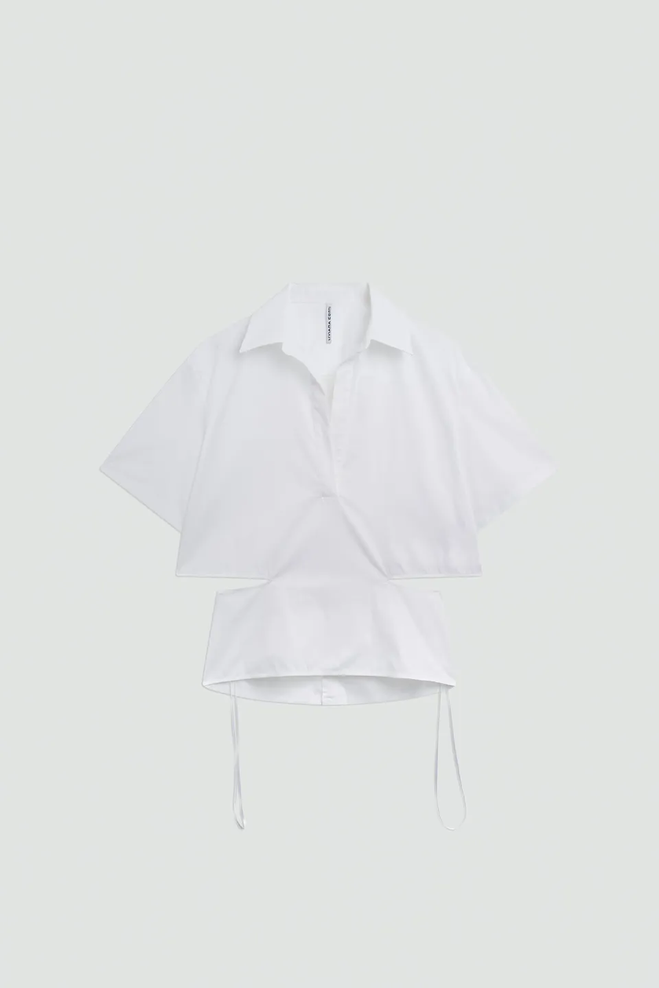 Liviana Conti Selene blouse crop EUCALIPTO popeline