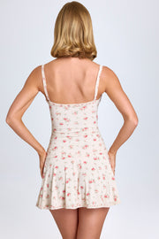 Oh Polly Evabeth robe mini rose fleuri volants froncée