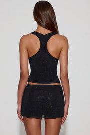 Oh Polly Aine 14968 top noir strass taille 34-46