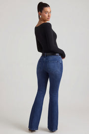 Oh Polly Jacey jean flare taille haute indigo wash
