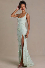 Oh Polly Vasanta robe corset sauge brodée