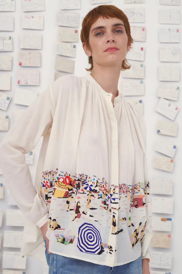 Mii en carte postale Nathalie La Provence chemise coton khadi