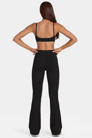 Oh Polly Bo+Tee Soft Active V-Waist Legging évasé noir