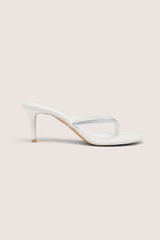 Oh Polly Coco Sandale à Talon Blanc Strass Talon 8cm