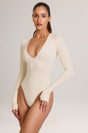 Oh Polly Elodie Body Manches Longues Ivoire Col V Modal