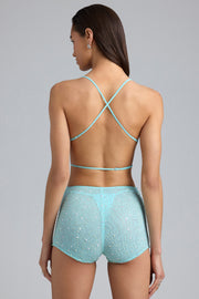 Oh Polly Embellished Stella 8353 short strass ice blue micro