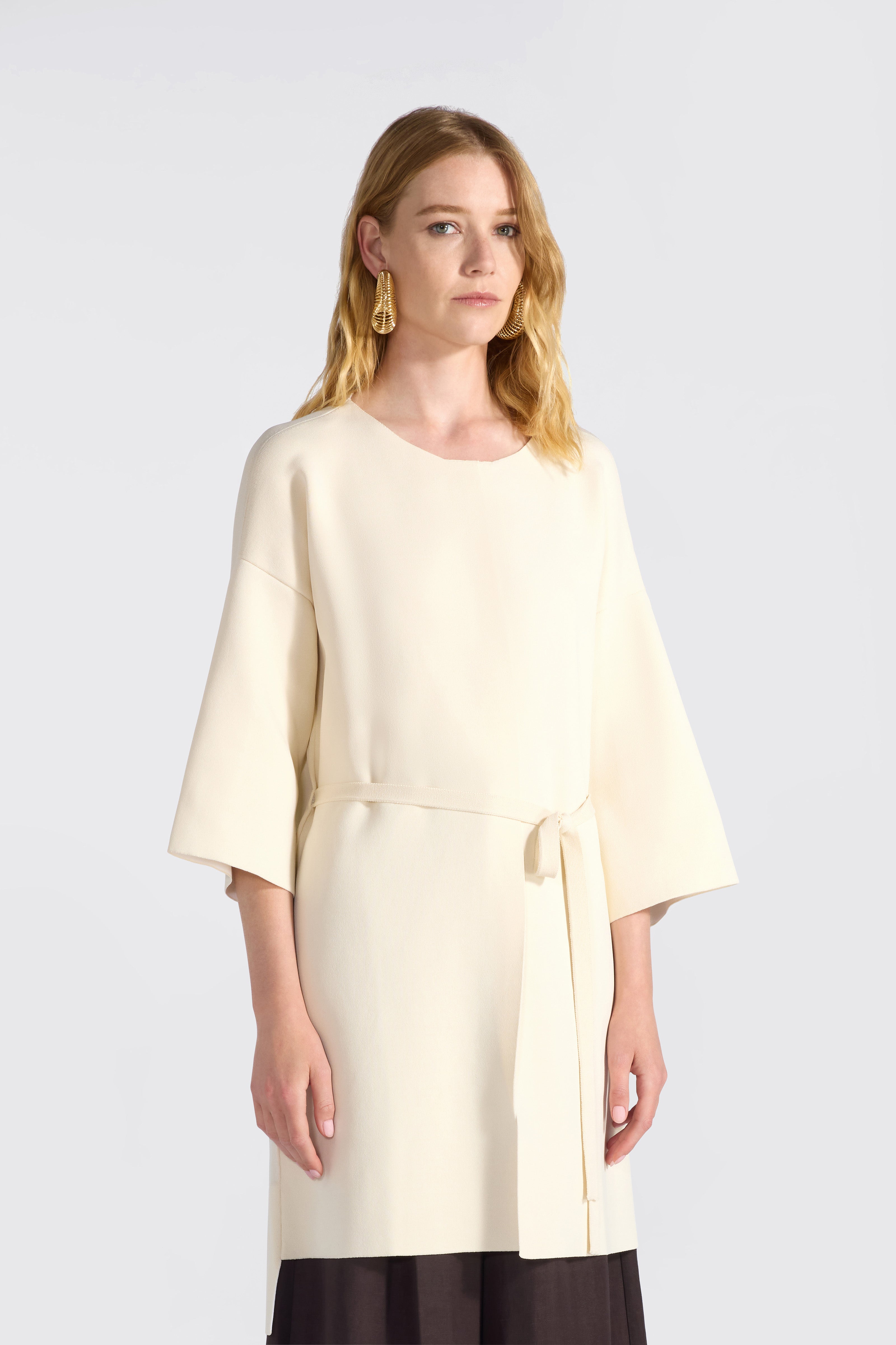 Liviana Conti Mila cardigan viscose ceinture kimono noir