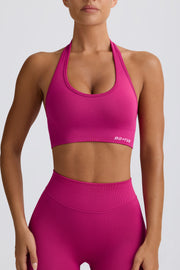 Oh Polly Define Luxe Halterneck brassière sport berry maintien modéré