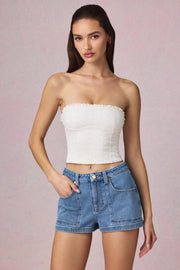 Oh Polly Tops Hania Caraco Blanc broderie anglaise