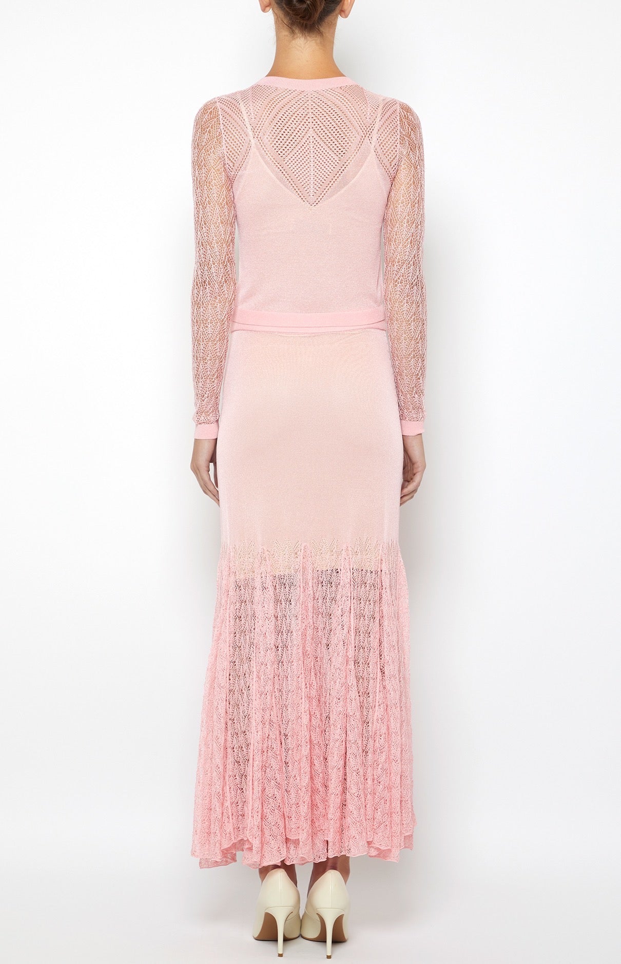 Prabal Gurung Pointelle Trumpet jupe rose viscose XS à XL