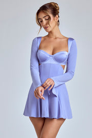 Oh Polly Leotine 8078 mini robe bleu lavande georgette