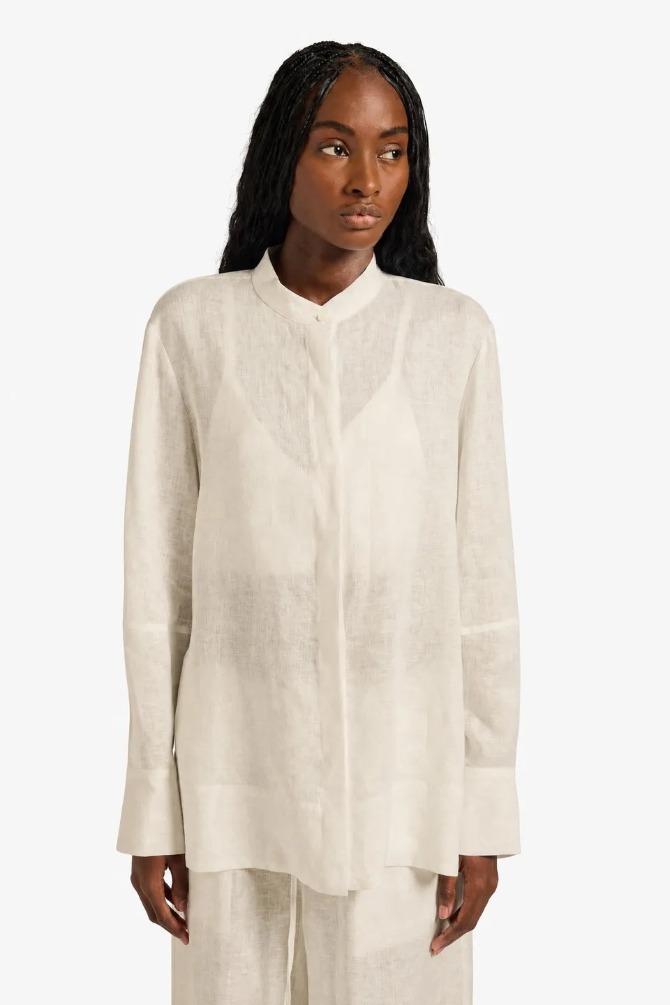 Liviana Conti Agatha chemise femme lin blanc 100%