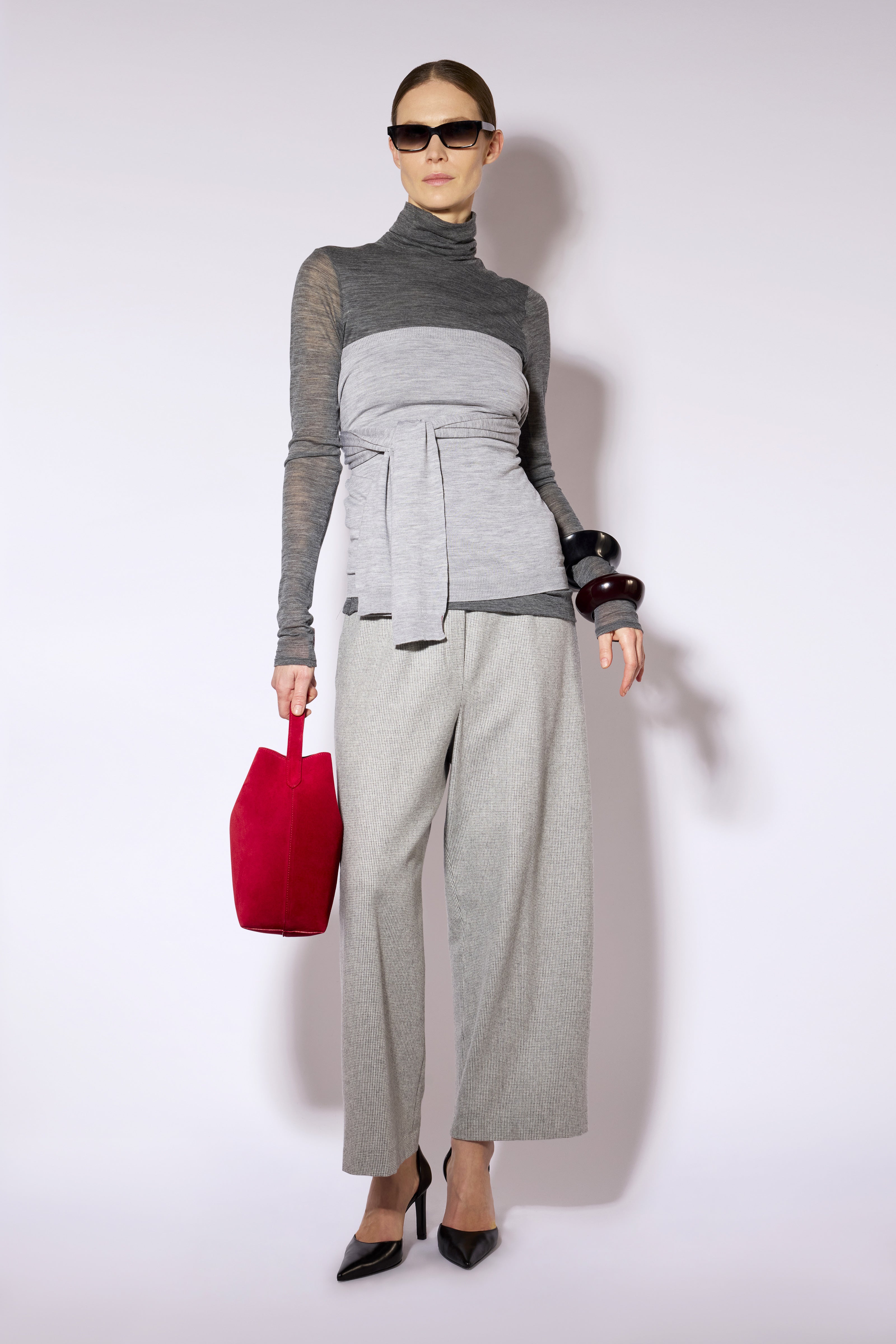 Liviana Conti Alfred pantalon cropped cachemire gris