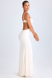 Oh Polly Selenia robe maxi blanche découpée à volants