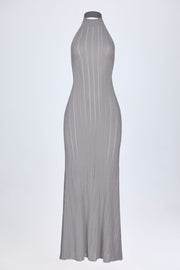 Oh Polly Solara Robe Maxi Argent Dos Nu Col Montant