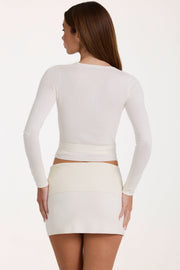 Oh Polly Soft Knit mini jupe ivoire maille douce