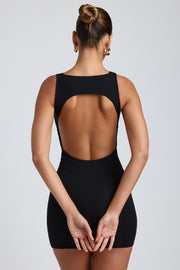 Oh Polly Coa Mini Robe Modal Noire Dos Ouvert