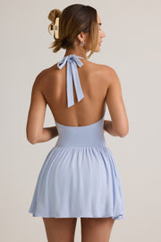 Oh Polly Reanna robe mini bleu clair dos nu