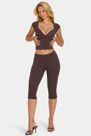 Oh Polly Lovisa legging capri chocolat en modal