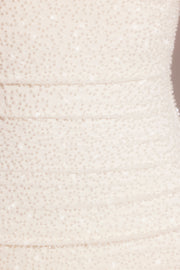 Oh Polly Embellished Ferrara robe mini perles blanche