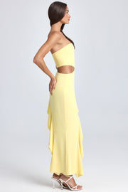 Oh Polly Acelynn 9131 robe maxi jaune citron