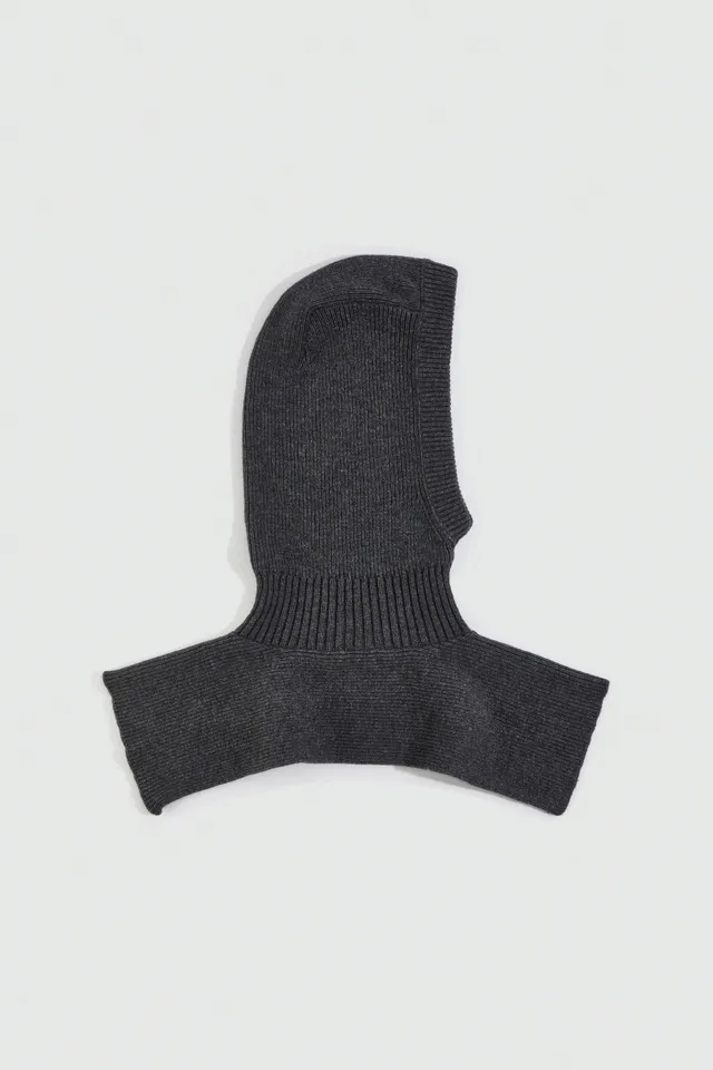 Liviana Conti Nour cagoule cachemire anthracite point anglais