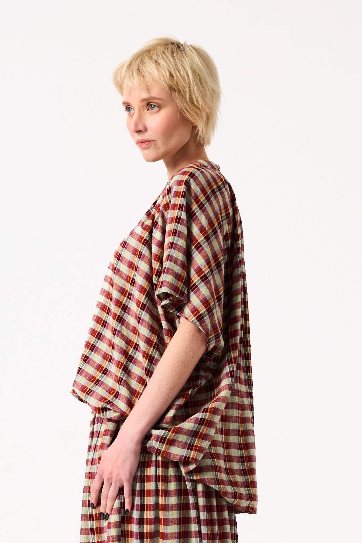 Chicosoleil Bhumi blouse oversize carreaux XS/S