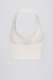 Oh Polly Define Luxe Halterneck brassière sport blanc maintien modéré