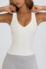 Oh Polly Bo+Tee BT2169 Débardeur Col V Blanc Brassière