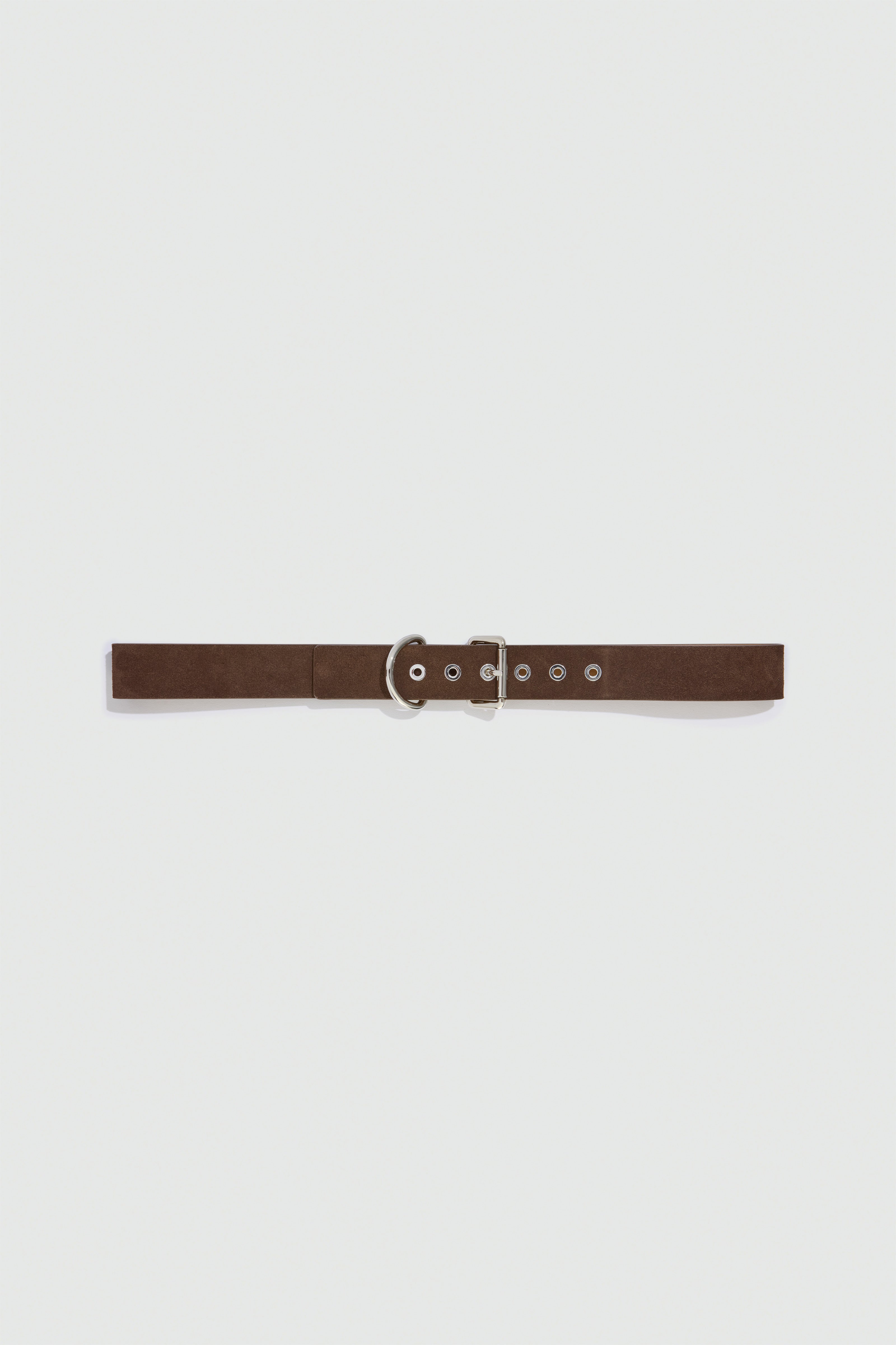 Liviana Conti Dotty ceinture marron daim boucle argent 40 mm