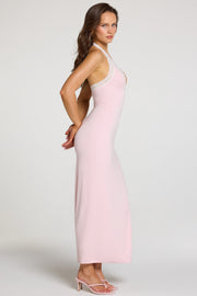 Oh Polly Dahlia 16096 maxi robe rose modal dentelle