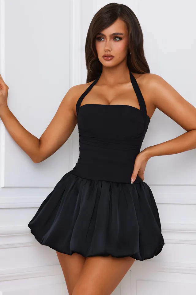 Oh Polly Ludmila robe mini corset noir dos lacé