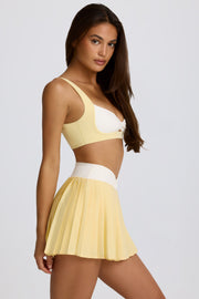 Oh Polly Bo+Tee jupette mini jaune citron plissée