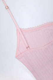 Oh Polly Livia 14253 caraco crop top rose baby pink coton