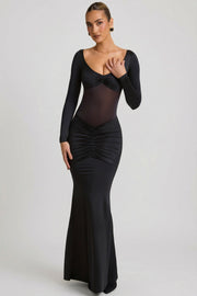 Oh Polly Dresses Alila 12424 robe longue noire dos ouvert