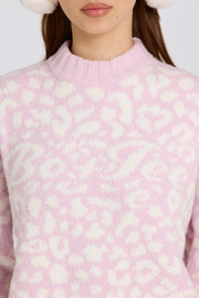Oh Polly Knitwear BT2380 pull oversize rose jacquard laine