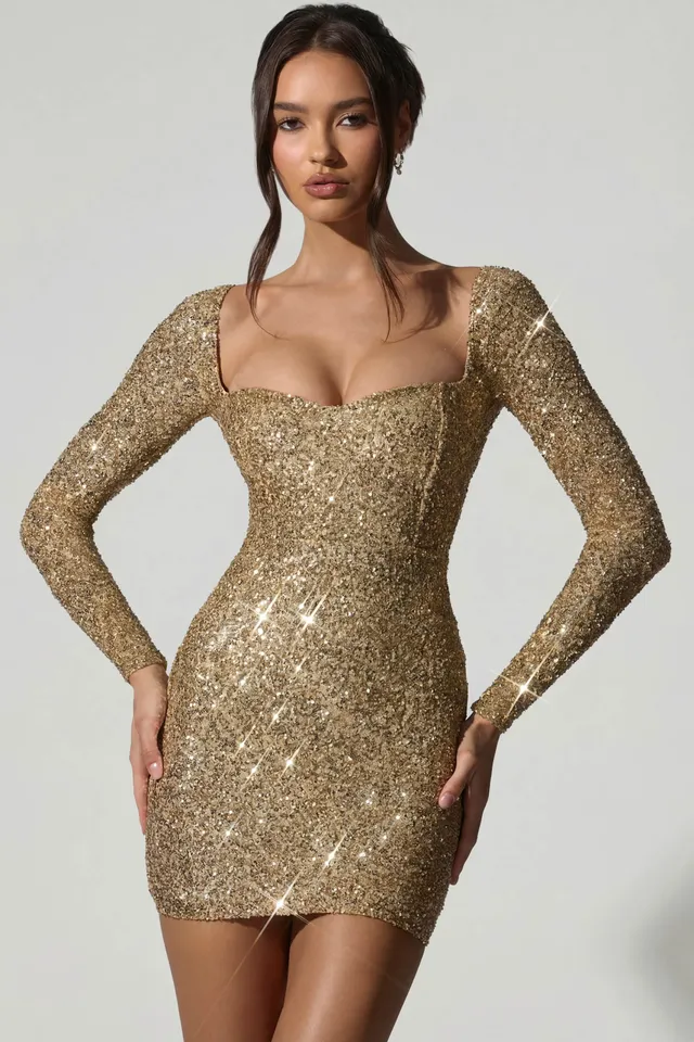Oh Polly 11305 Sephina mini robe sequins or