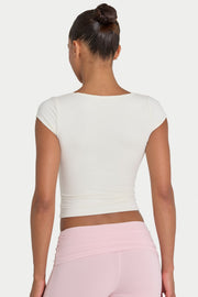 Oh Polly ButterCloud crop top Coconut double épaisseur sculptant