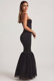 Oh Polly Adelpha Robe Longue Noire Sirène Tulle