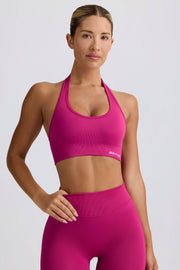 Oh Polly Define Luxe Halterneck brassière sport berry maintien modéré