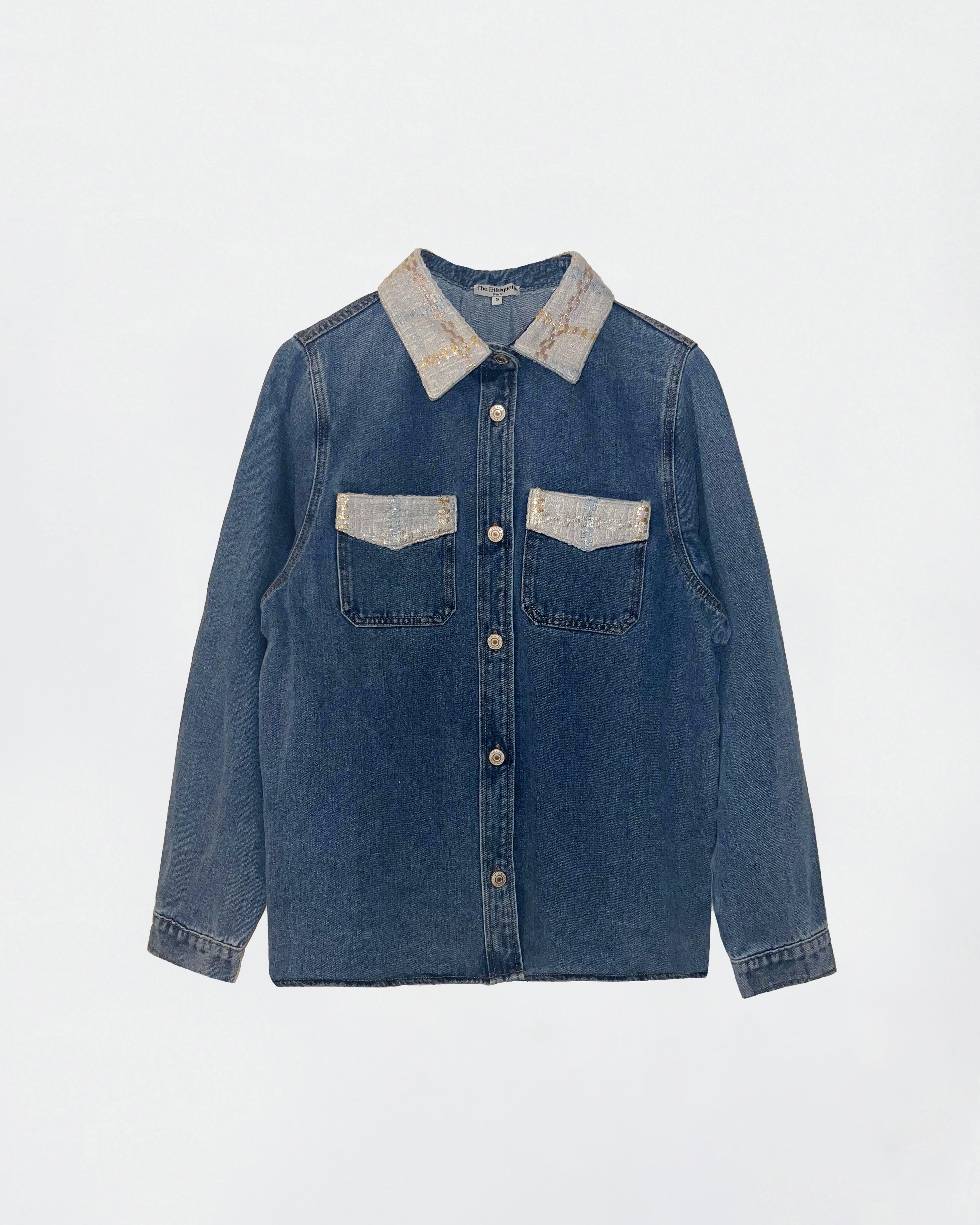 The Ethiquette Jeanne chemise jean tweed Atlantis