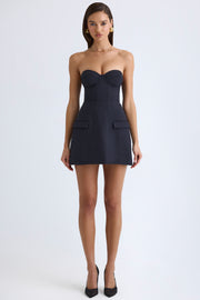 Oh Polly Arta robe bustier mini noire tulipe corset