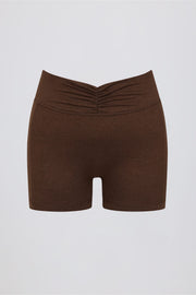 Oh Polly Bo+Tee mini short Pecan Marl froncé