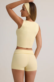 Oh Polly Shorts 8687 short crème modal taille mi-haute