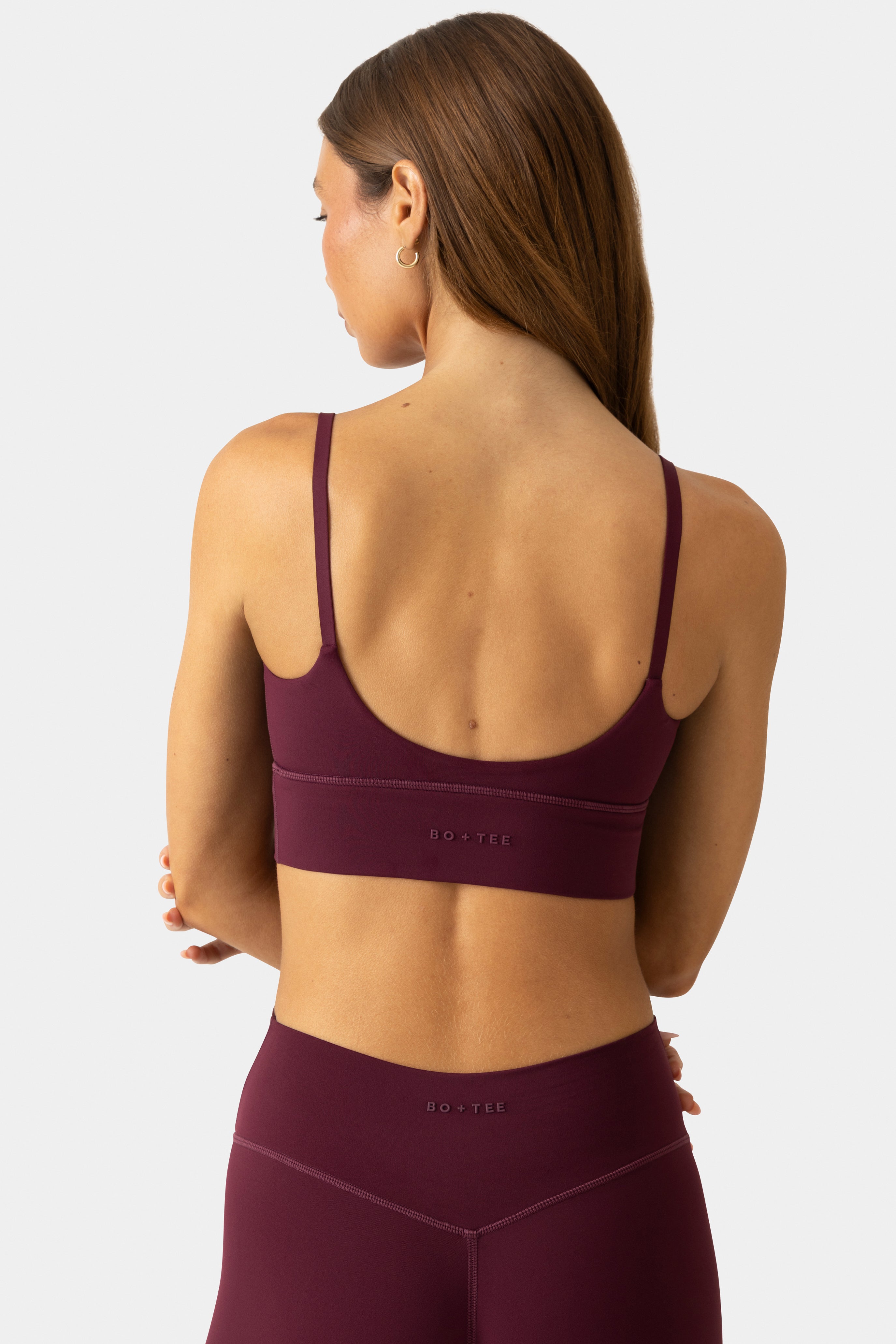 Oh Polly Bo+Tee brassière sport col rond plum stretch