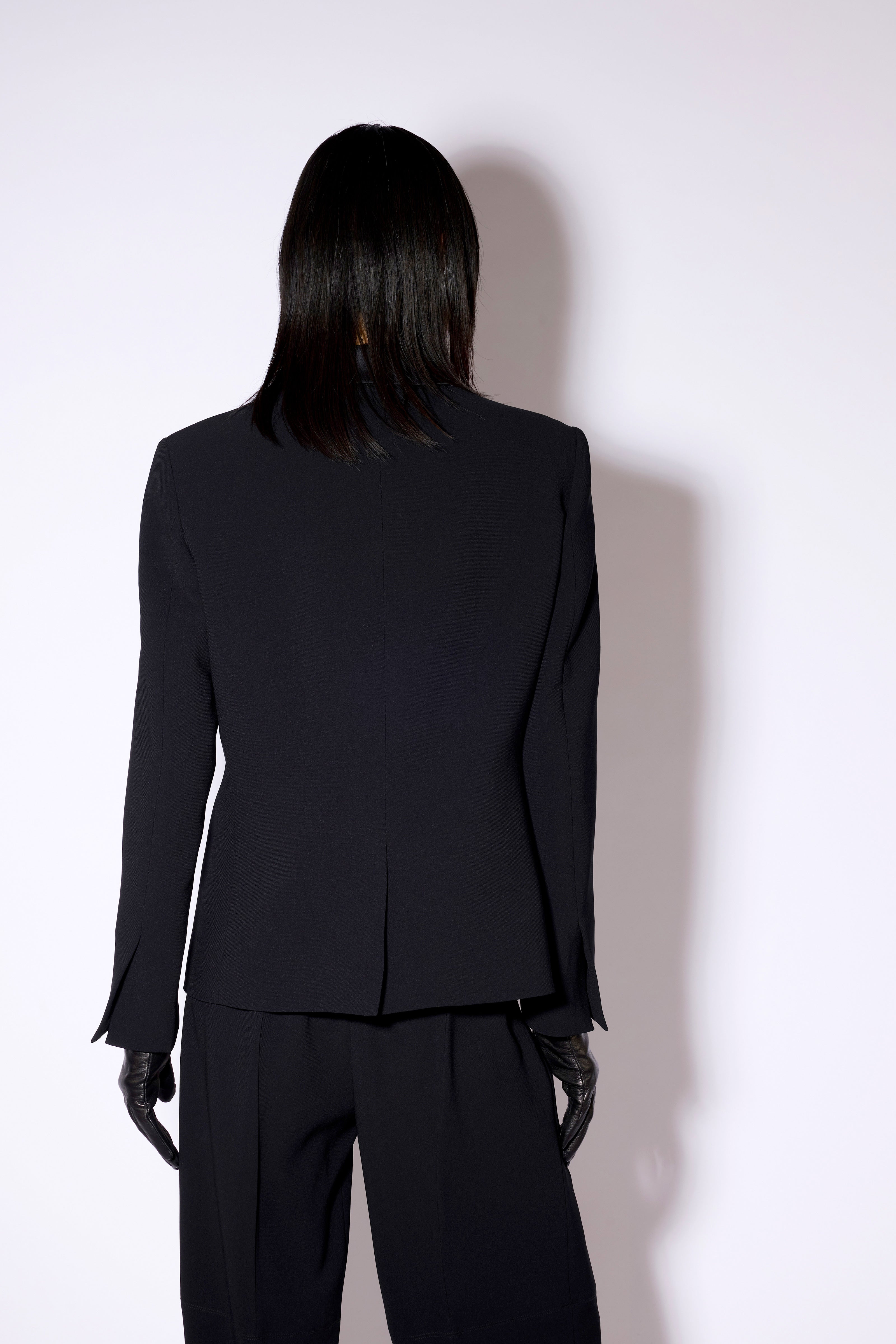 Liviana Conti Louis blazer noir double-boutonné satin