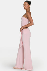 Oh Polly ButterCloud pantalon large rose lien taille