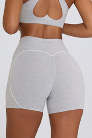 Oh Polly Bo+Tee BT2089 short mini gris taille haute